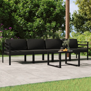 vidaXL 5 Piece Patio Lounge Set with Cushions Aluminum Anthracite-2