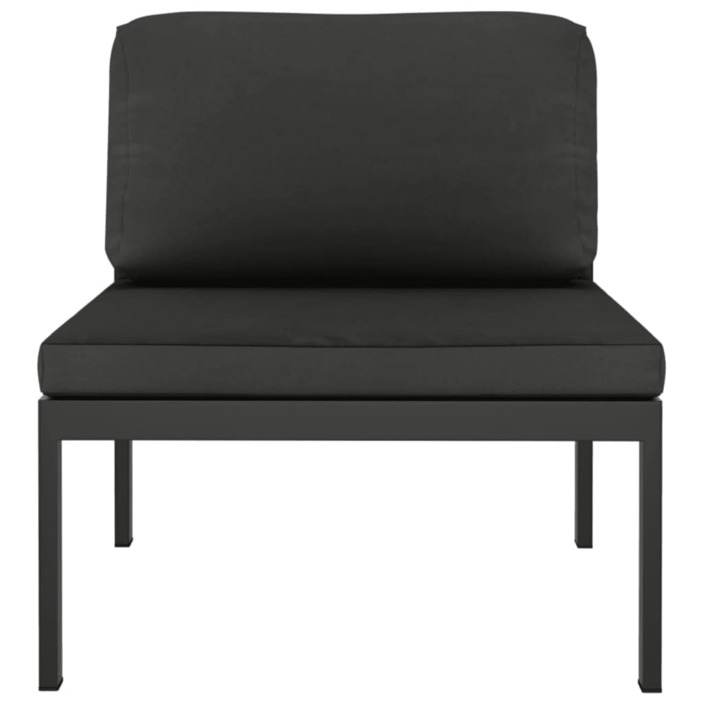 vidaXL 2-Seater Patio Sofa with Cushions Aluminum Anthracite-3