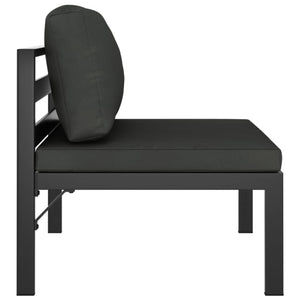 vidaXL 2-Seater Patio Sofa with Cushions Aluminum Anthracite-4