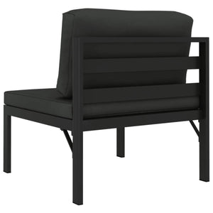 vidaXL 2-Seater Patio Sofa with Cushions Aluminum Anthracite-5