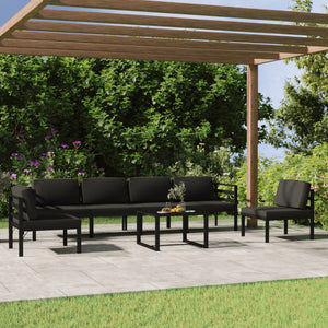 vidaXL 7 Piece Patio Lounge Set with Cushions Aluminum Anthracite-2