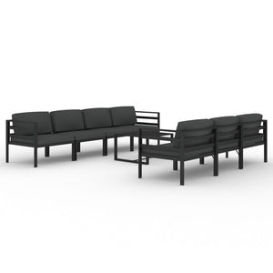 vidaXL 8 Piece Patio Lounge Set with Cushions Aluminum Anthracite-0