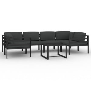 vidaXL 7 Piece Patio Lounge Set with Cushions Aluminum Anthracite-1