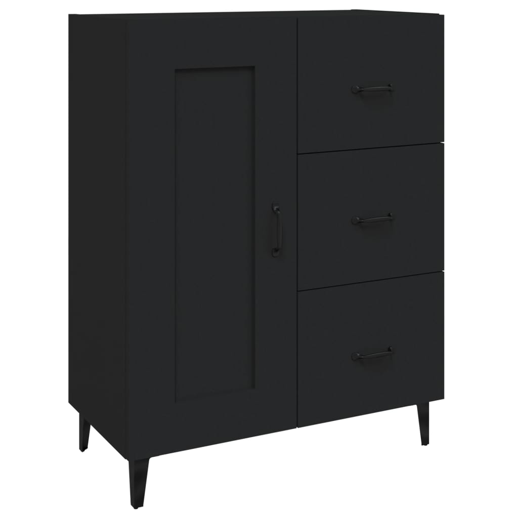 vidaXL Sideboard Black 27.4"x13.4"x35.4" Engineered Wood-0