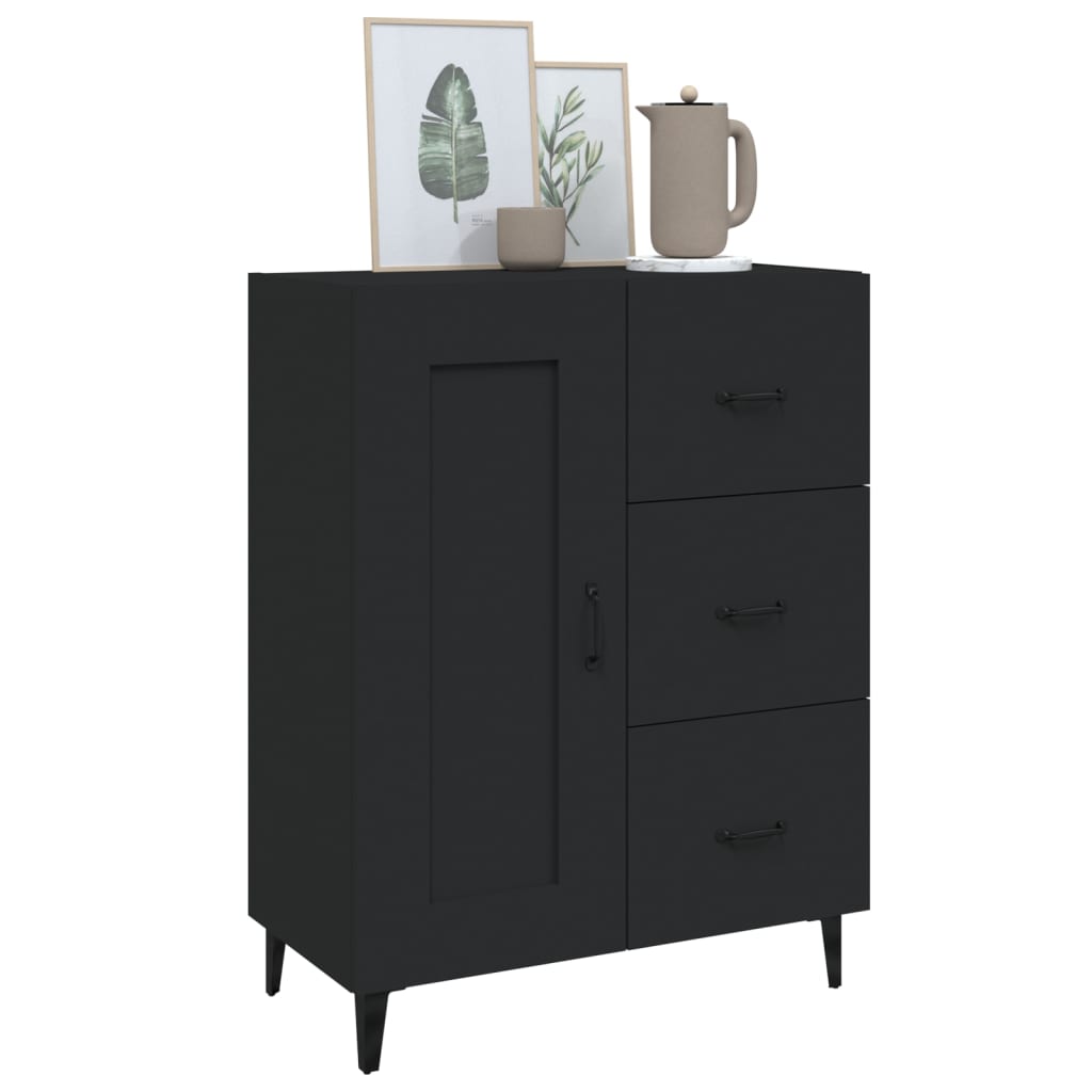 vidaXL Sideboard Black 27.4"x13.4"x35.4" Engineered Wood-8