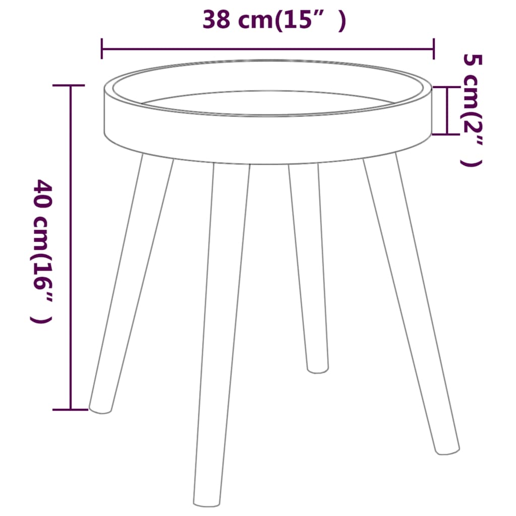 vidaXL Side Table Round End Coffee Table Engineered Wood and Solid Wood Pine-8