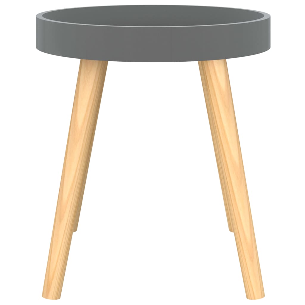 vidaXL Side Table Round End Coffee Table Engineered Wood and Solid Wood Pine-2