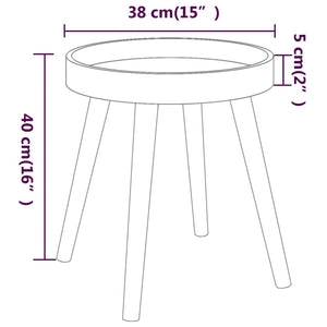 vidaXL Side Table Round End Coffee Table Engineered Wood and Solid Wood Pine-6