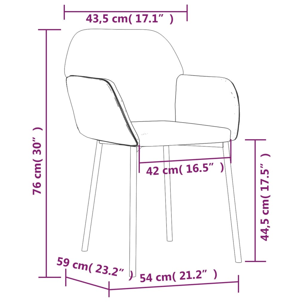 vidaXL Dining Chairs 2 Pcs Accent Upholstered Chair for Living Room Velvet-0