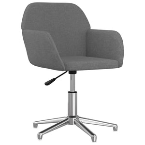 vidaXL Swivel Office Chair Home Office Desk Chair with Wheels and Arms Fabric-1