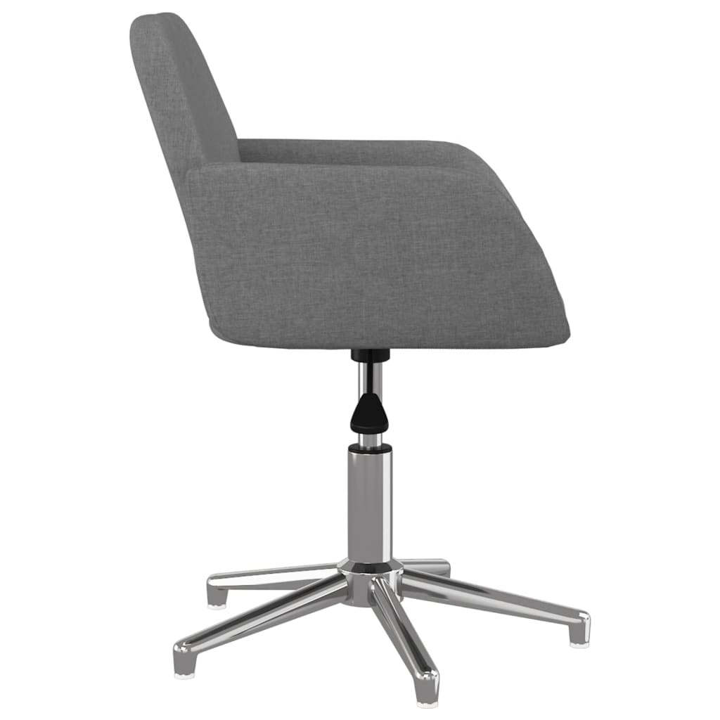 vidaXL Swivel Office Chair Home Office Desk Chair with Wheels and Arms Fabric-2