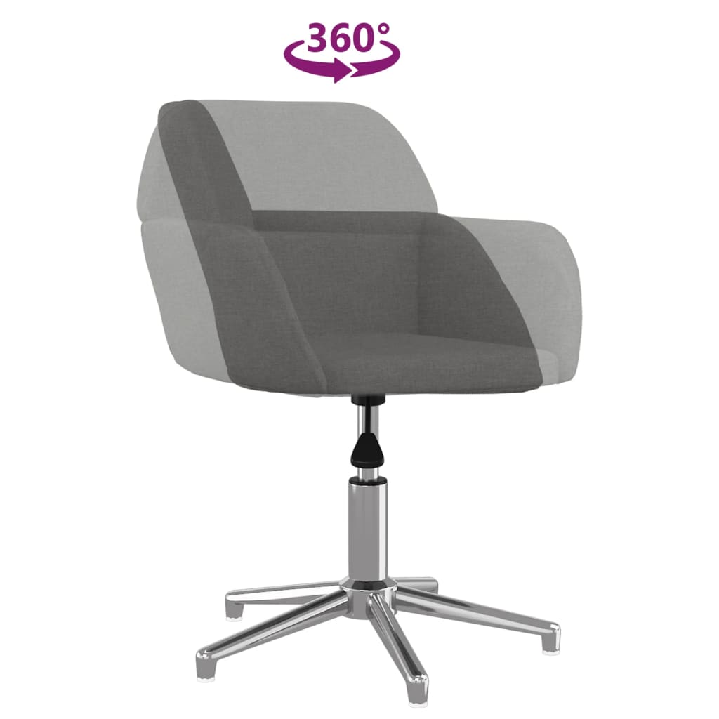 vidaXL Swivel Office Chair Home Office Desk Chair with Wheels and Arms Fabric-8