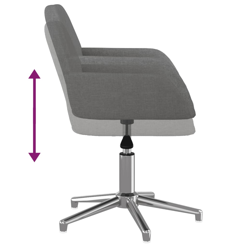 vidaXL Swivel Office Chair Home Office Desk Chair with Wheels and Arms Fabric-11