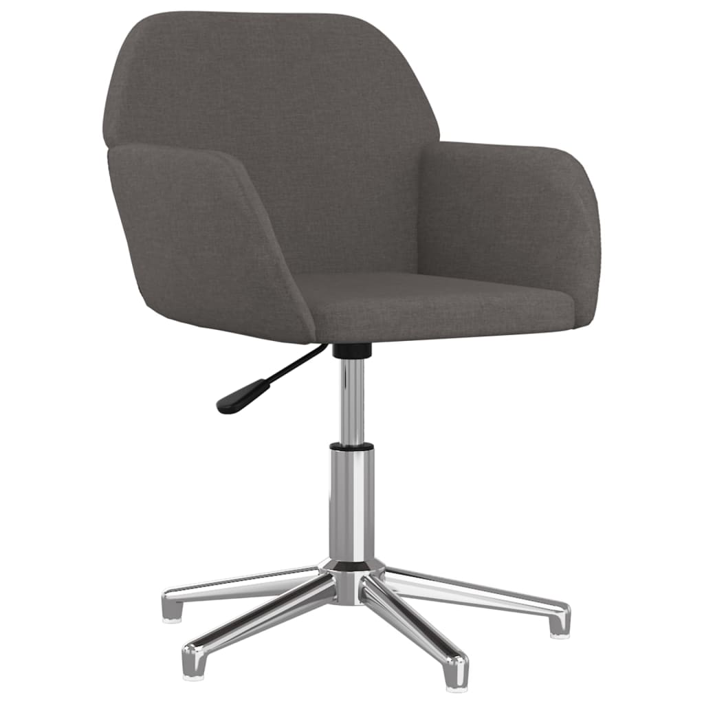 vidaXL Swivel Office Chair Home Office Desk Chair with Wheels and Arms Fabric-7