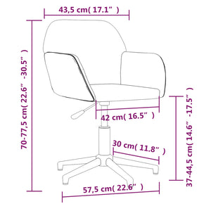 vidaXL Swivel Office Chair Home Office Desk Chair with Wheels and Arms Fabric-21