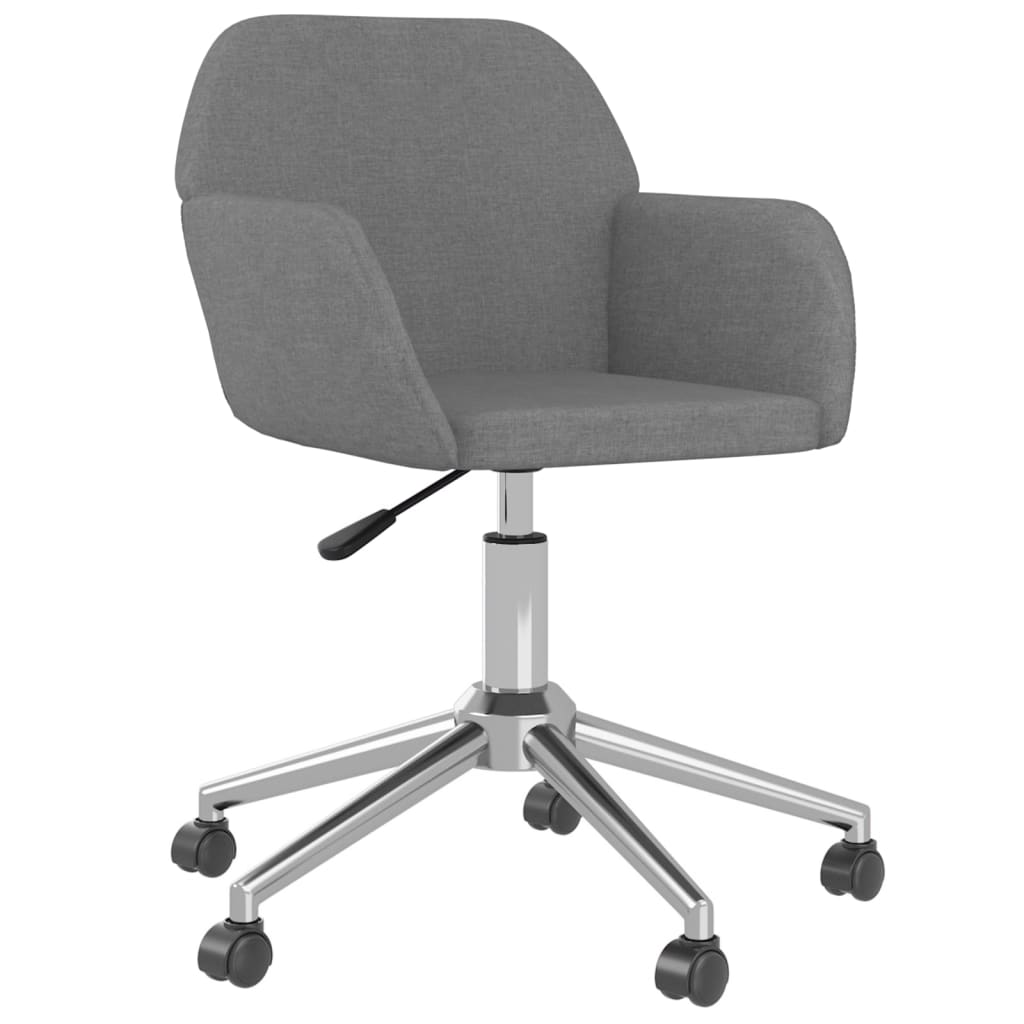 vidaXL Swivel Office Chair Home Office Desk Chair with Wheels and Arms Fabric-0
