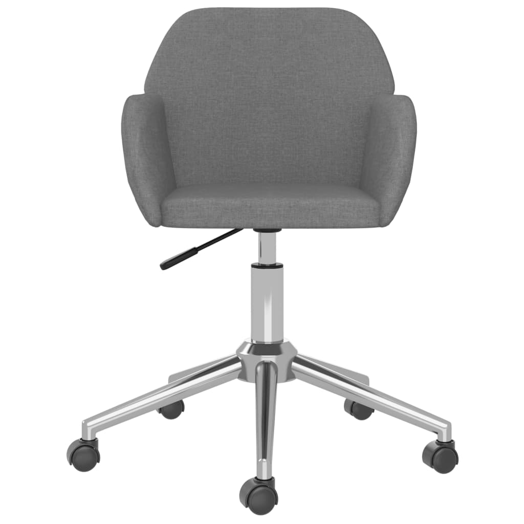 vidaXL Swivel Office Chair Home Office Desk Chair with Wheels and Arms Fabric-24