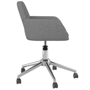 vidaXL Swivel Office Chair Home Office Desk Chair with Wheels and Arms Fabric-2