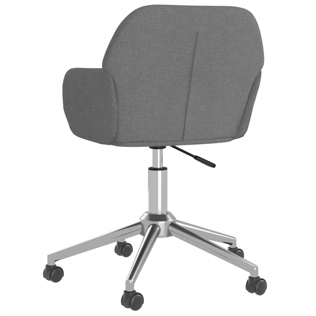 vidaXL Swivel Office Chair Home Office Desk Chair with Wheels and Arms Fabric-5