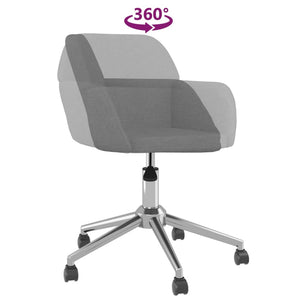 vidaXL Swivel Office Chair Home Office Desk Chair with Wheels and Arms Fabric-8