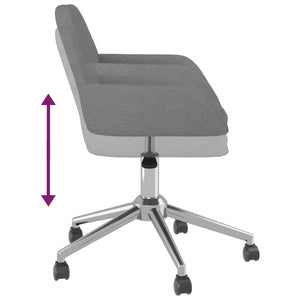 vidaXL Swivel Office Chair Home Office Desk Chair with Wheels and Arms Fabric-11