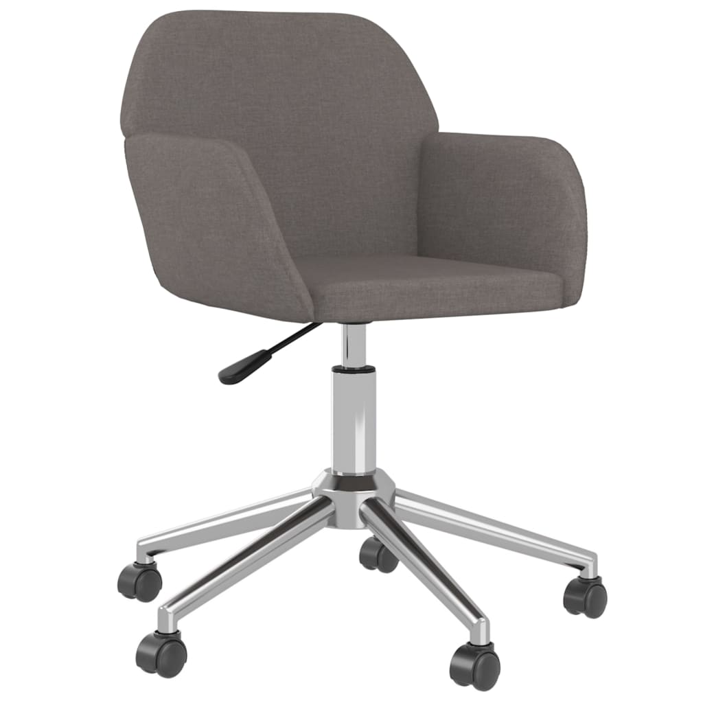 vidaXL Swivel Office Chair Home Office Desk Chair with Wheels and Arms Fabric-6