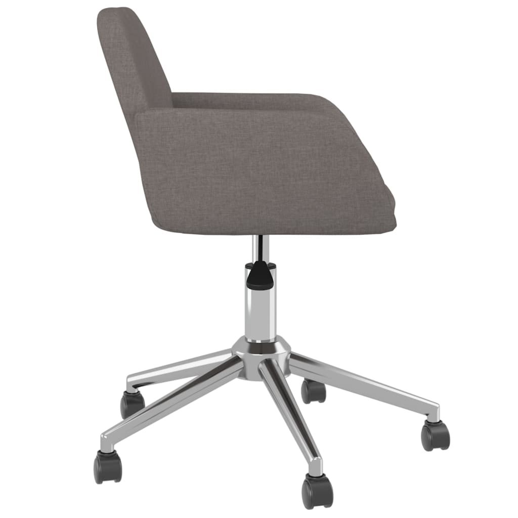 vidaXL Swivel Office Chair Home Office Desk Chair with Wheels and Arms Fabric-13