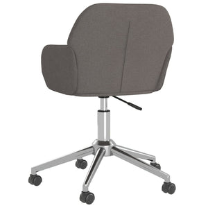 vidaXL Swivel Office Chair Home Office Desk Chair with Wheels and Arms Fabric-16