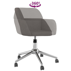 vidaXL Swivel Office Chair Home Office Desk Chair with Wheels and Arms Fabric-18