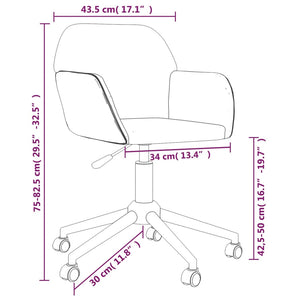 vidaXL Swivel Office Chair Home Office Desk Chair with Wheels and Arms Fabric-22