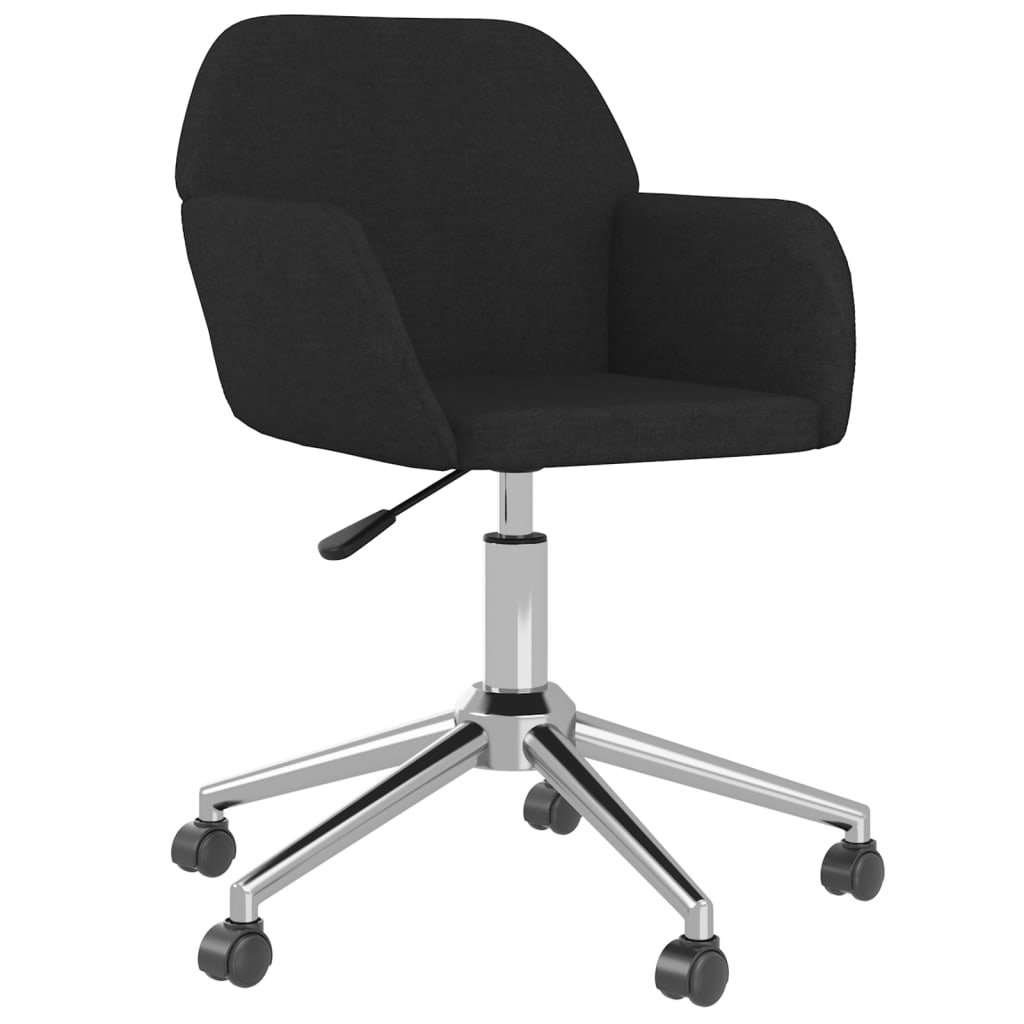 vidaXL Swivel Office Chair Home Office Desk Chair with Wheels and Arms Fabric-12