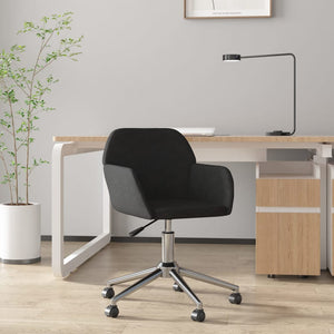 vidaXL Swivel Office Chair Home Office Desk Chair with Wheels and Arms Fabric-15