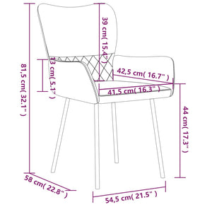 vidaXL Dining Chairs Accent Chair for Kitchen 2 Pcs Fabric and Faux Leather-27