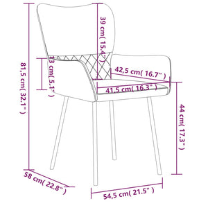 vidaXL Dining Chairs Accent Chair for Kitchen 2 Pcs Fabric and Faux Leather-12