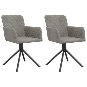 vidaXL Swivel Dining Chairs 2 Pcs Modern Accent Upholstered Side Chair Velvet-3