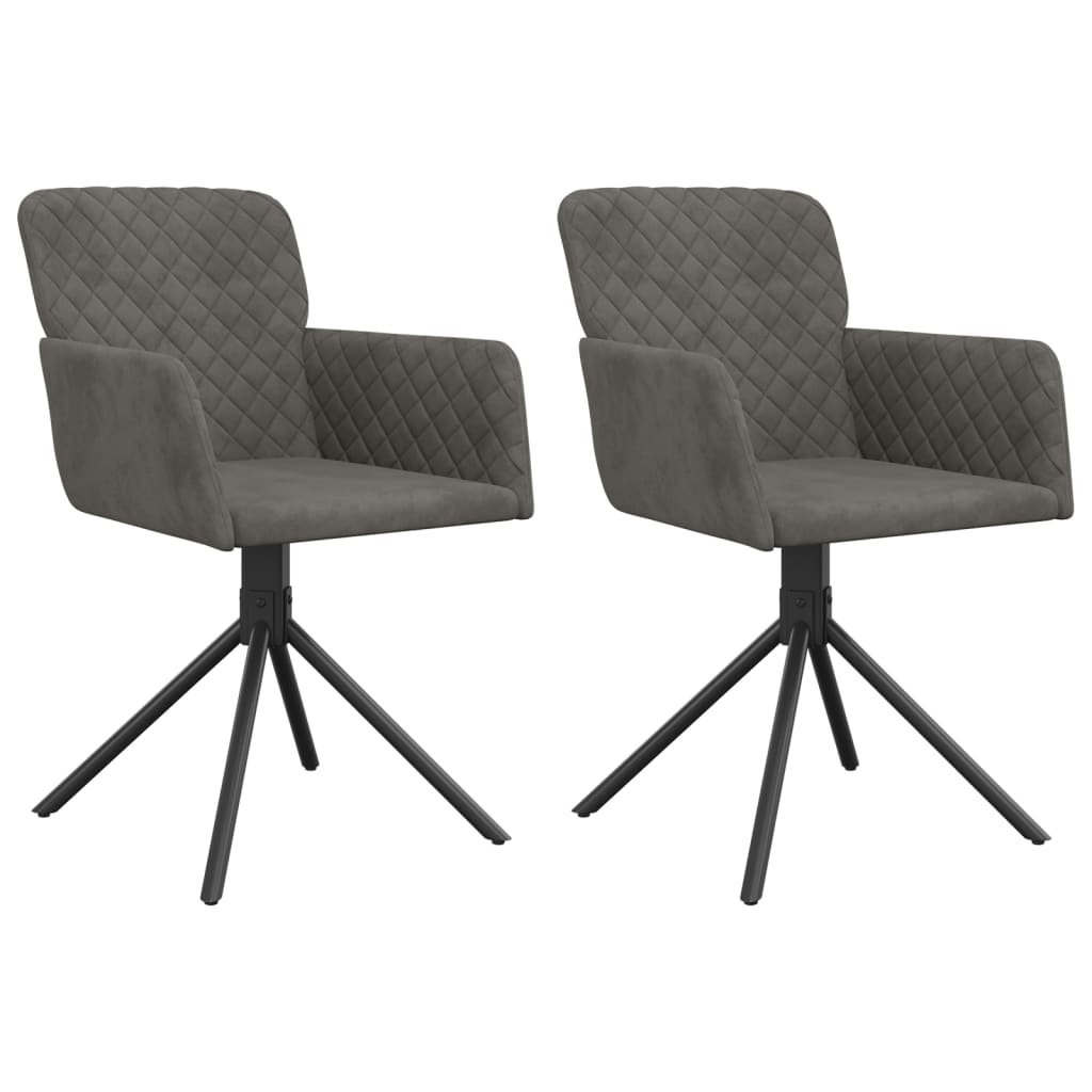 vidaXL Swivel Dining Chairs 2 Pcs Modern Accent Upholstered Side Chair Velvet-17