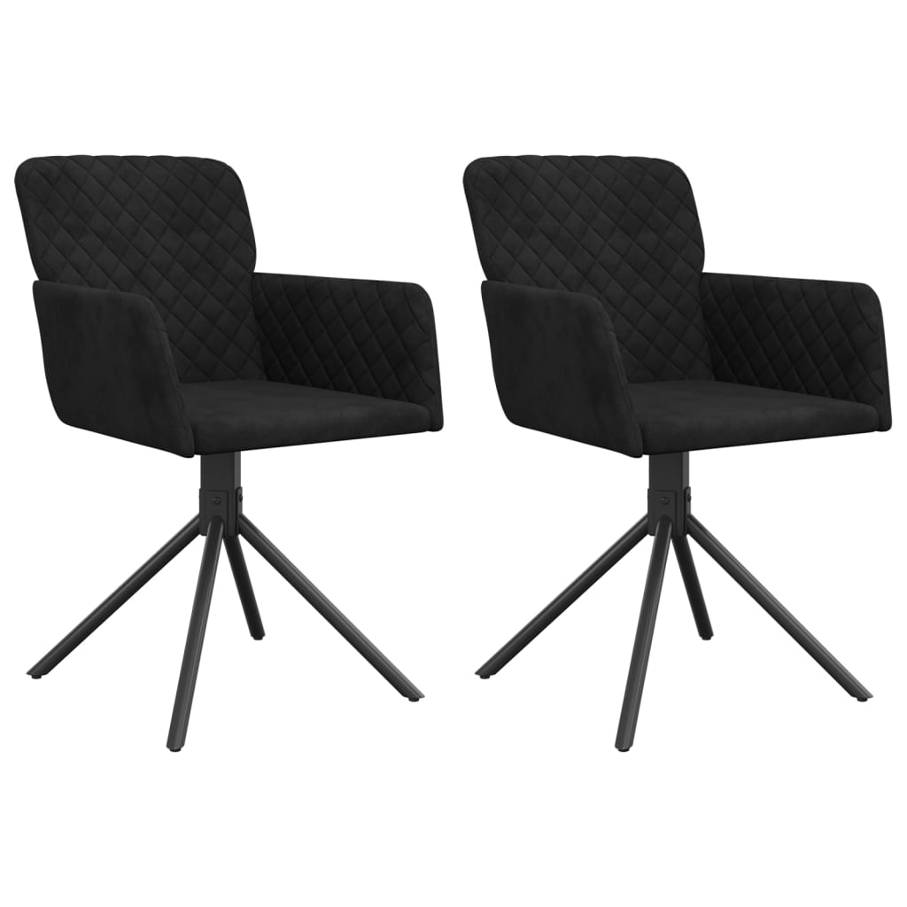 vidaXL Swivel Dining Chairs 2 Pcs Modern Accent Upholstered Side Chair Velvet-11