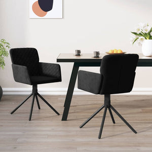 vidaXL Swivel Dining Chairs 2 Pcs Modern Accent Upholstered Side Chair Velvet-14