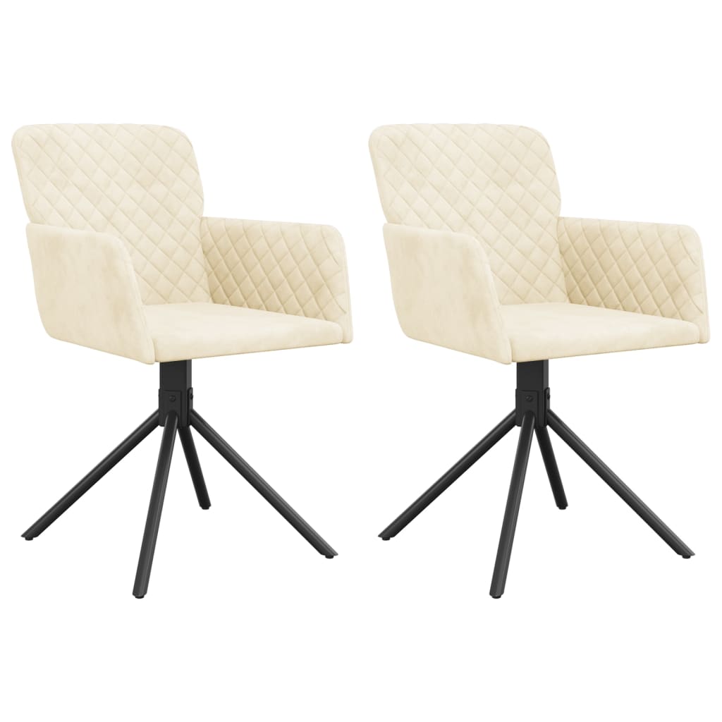 vidaXL Swivel Dining Chairs 2 Pcs Modern Accent Upholstered Side Chair Velvet-23