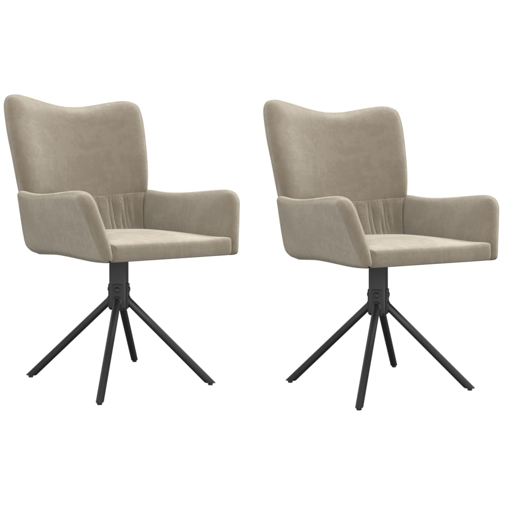 vidaXL Swivel Dining Chairs 2 Pcs Upholstered Accent Leisure Side Chair Velvet-3