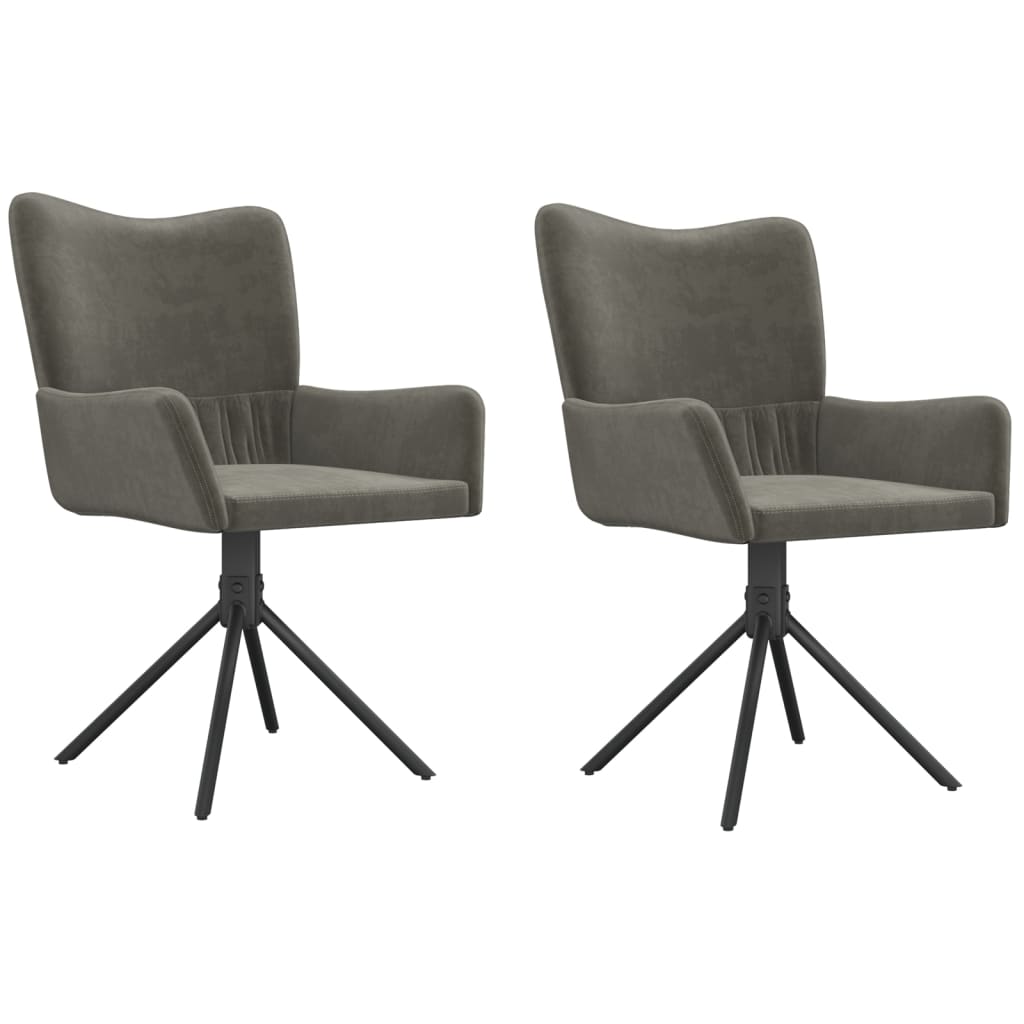 vidaXL Swivel Dining Chairs 2 Pcs Upholstered Accent Leisure Side Chair Velvet-34