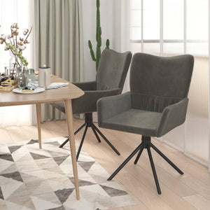vidaXL Swivel Dining Chairs 2 Pcs Upholstered Accent Leisure Side Chair Velvet-6