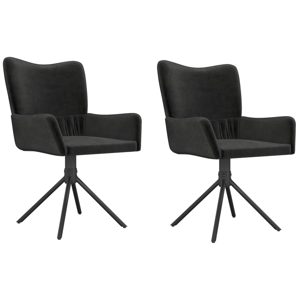 vidaXL Swivel Dining Chairs 2 Pcs Upholstered Accent Leisure Side Chair Velvet-15