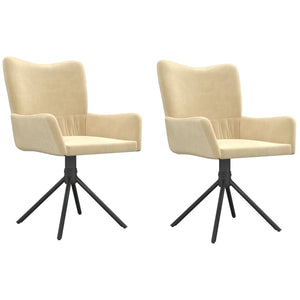 vidaXL Swivel Dining Chairs 2 Pcs Upholstered Accent Leisure Side Chair Velvet-25