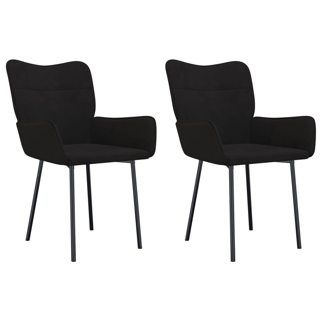 vidaXL Dining Chairs 2 Pcs Accent Upholstered Chair for Living Room Velvet-3