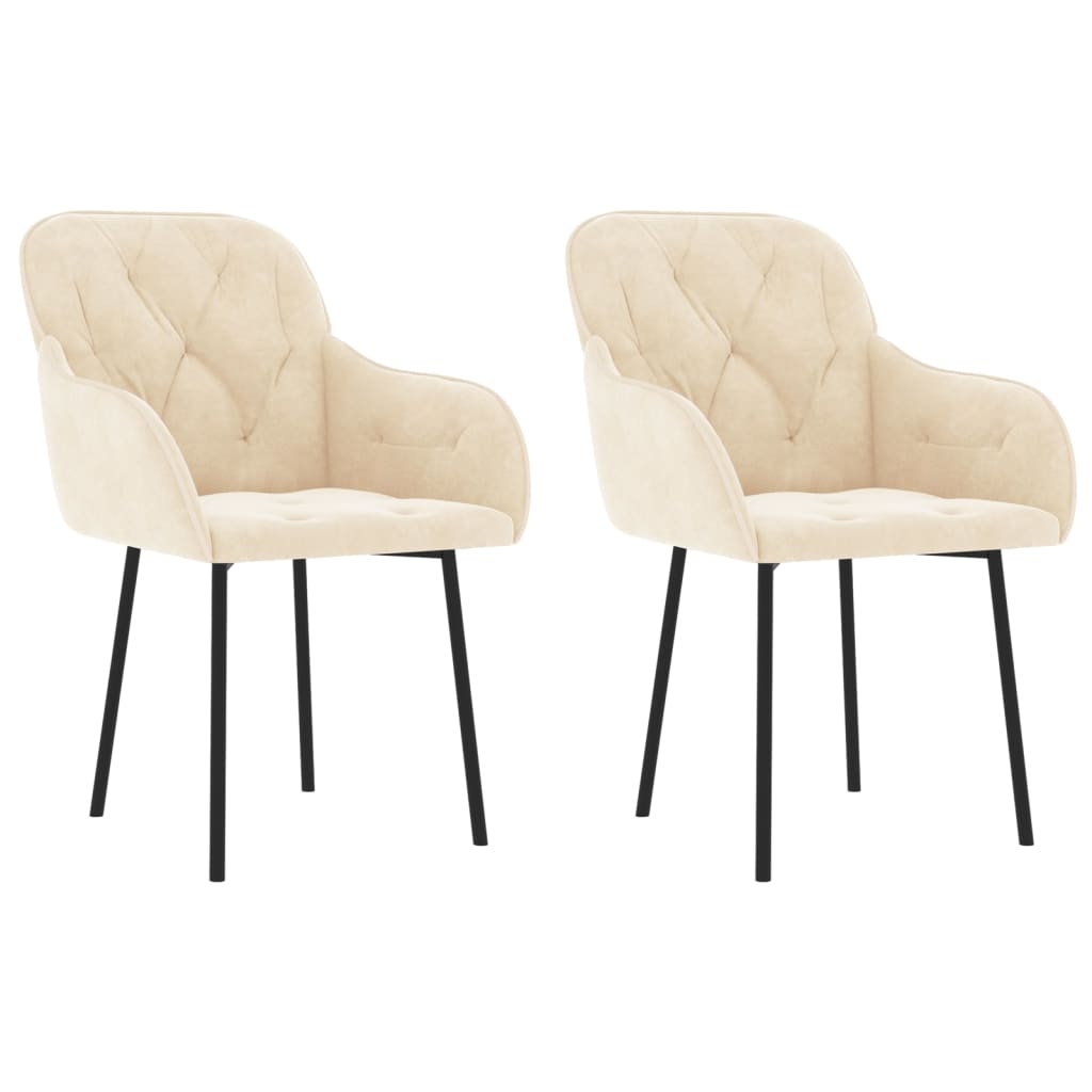 vidaXL Dining Chairs 2 Pcs Accent Upholstered Chair for Living Room Velvet-16