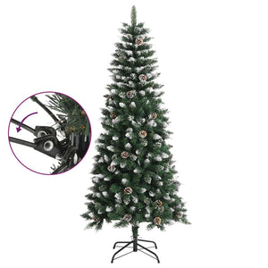 vidaXL Christmas Tree Decoration Artificial Xmas Tree with Stand Green PVC-16