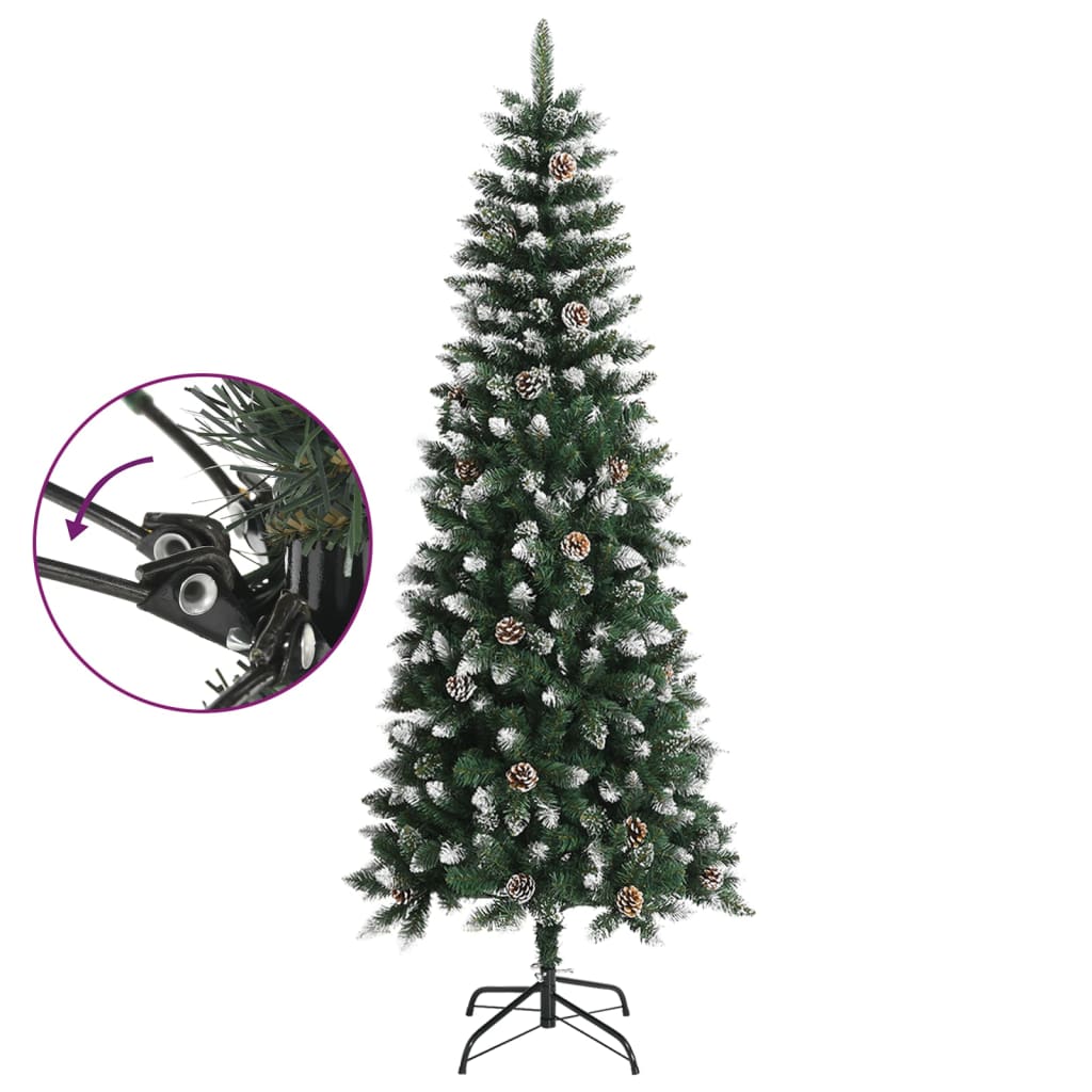 vidaXL Christmas Tree Decoration Artificial Xmas Tree with Stand Green PVC-6