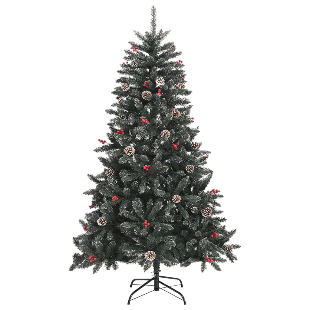 vidaXL Christmas Tree Decoration Artificial Xmas Tree with Stand Green PVC-16