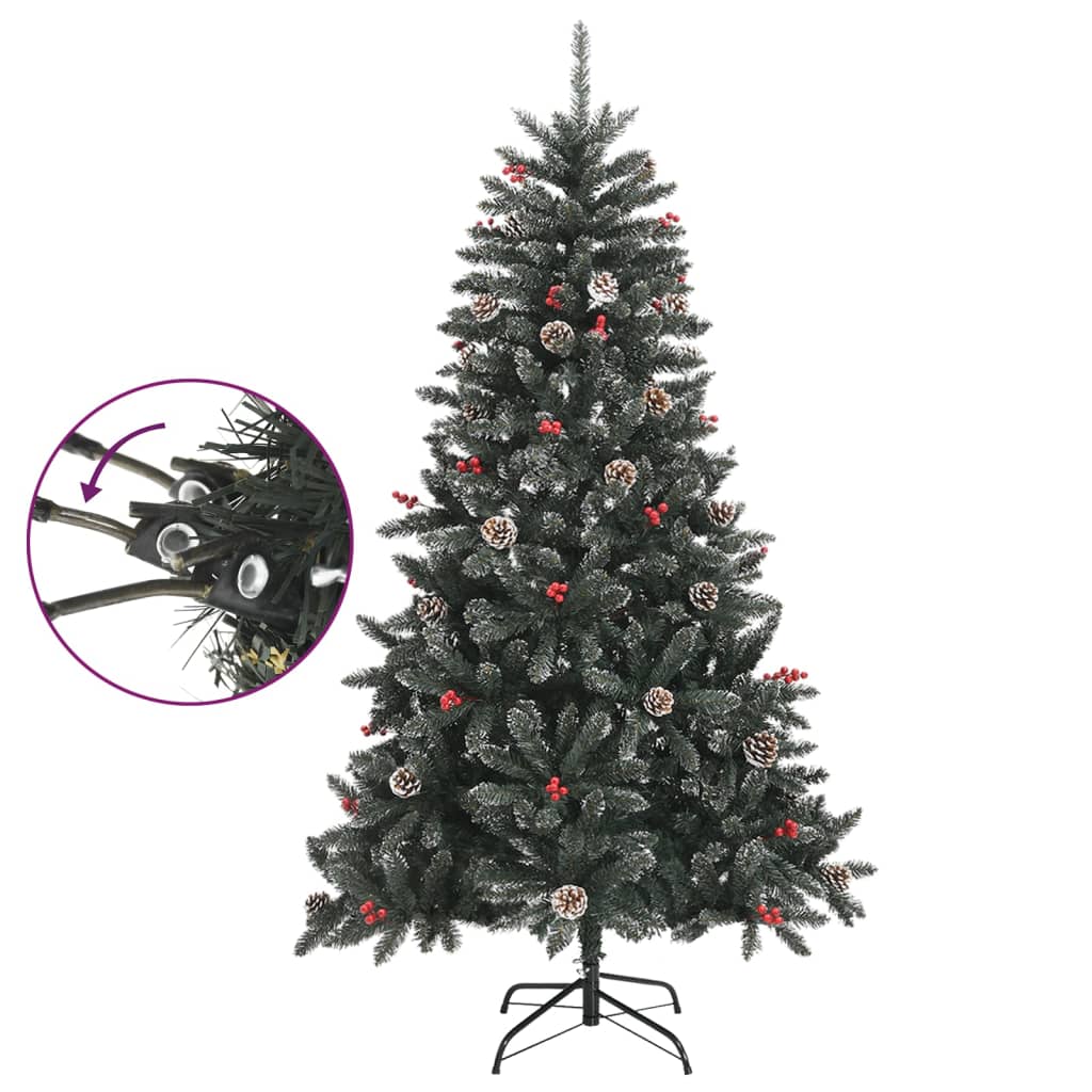 vidaXL Christmas Tree Decoration Artificial Xmas Tree with Stand Green PVC-14